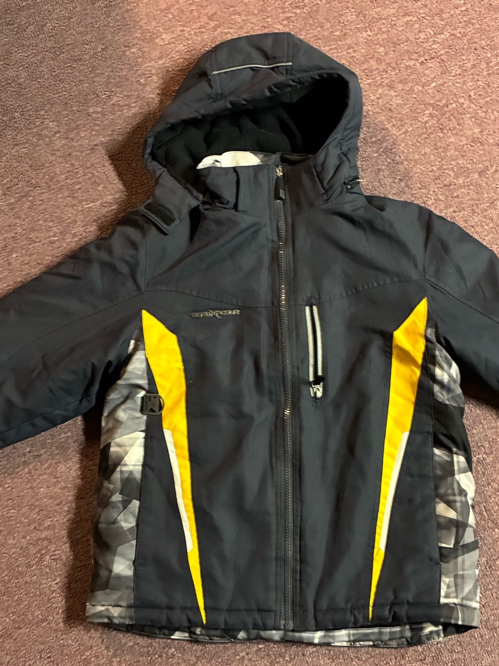 ZeroXposur Black and Yellow Kids Puffer Jacket